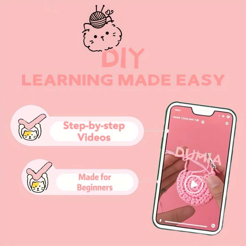Toy Dolls Items Adorable Hatching Animal  7 Piece Set  Crochet Kit