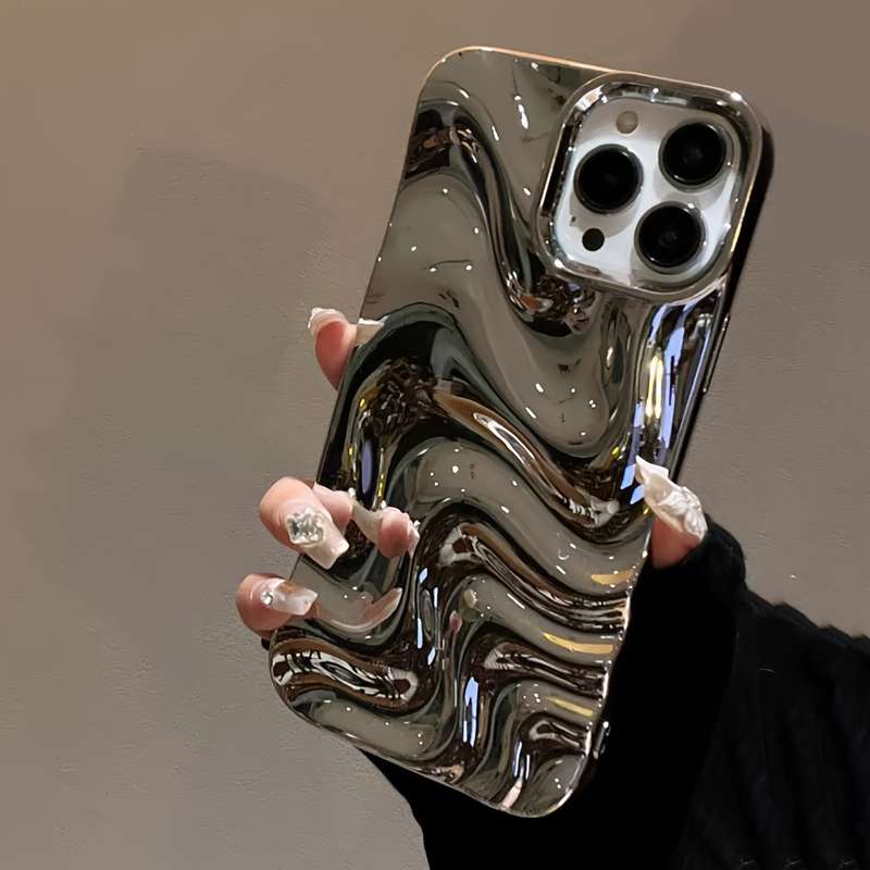 1Pc Silvery For iPhone 16 Pro Max Phone Case Phone Cover