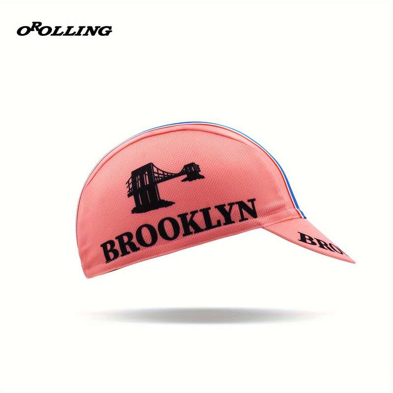 1pc Oscrolling Retro-Style Breathable Cycling Cap with UV Protection Colorful Striped Design Poly