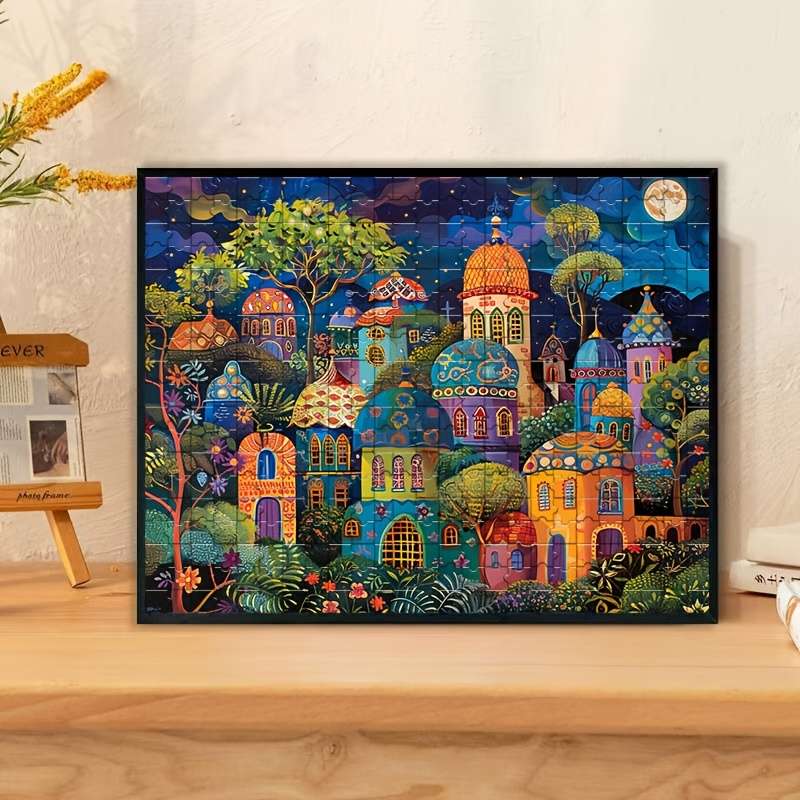 1000pcs Frameless Oblong Paper Jigsaw Puzzle Artistic Landscape Craft Wall Decor fo