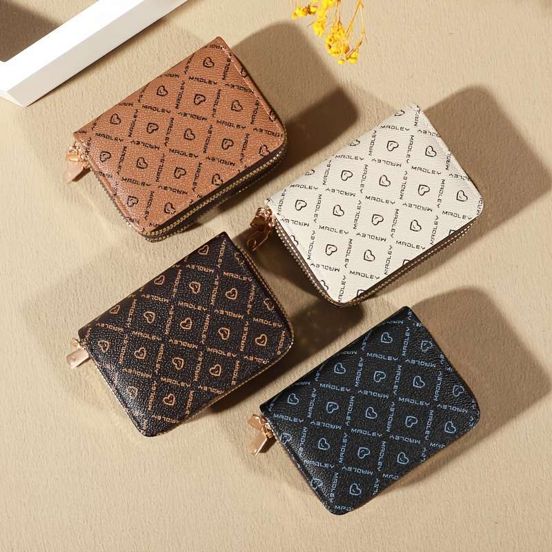 1pc Classic Large Capacity Wallet with Zipper Multi-Card Slots and Coin Pocket Durable Brown