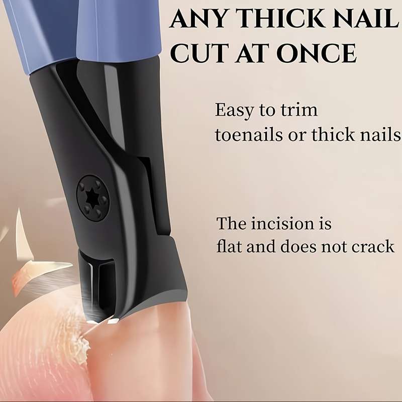 1pc Heavy-Duty Nail Clipper with Protective Cover C Ergonomic Grip Stainless Steel Blade for T