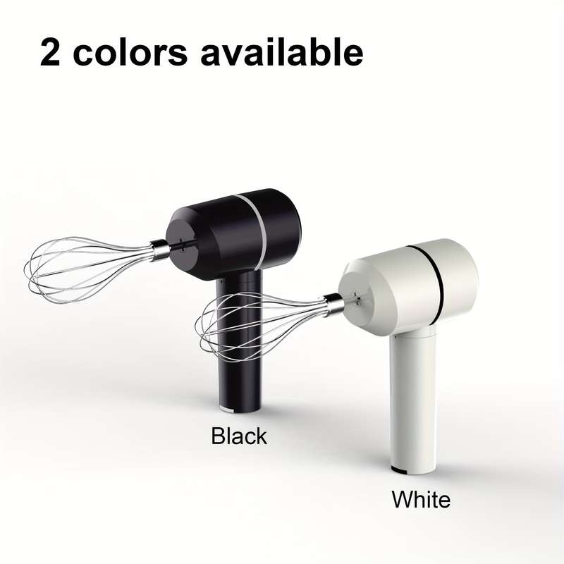 1pc USB Rechargeable Cordless Hand Mixer 3-Speed Electric Whisk with Stainless Steel Beaters