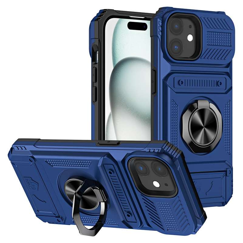 1Pc Blue For iPhone 13 Pro Max Heavy Duty Shockproof Phone Case