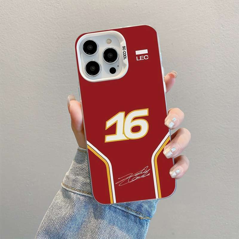 1Pc Mixed Color For iPhone 16 Pro Max Racing Driver No 16 Phone Case