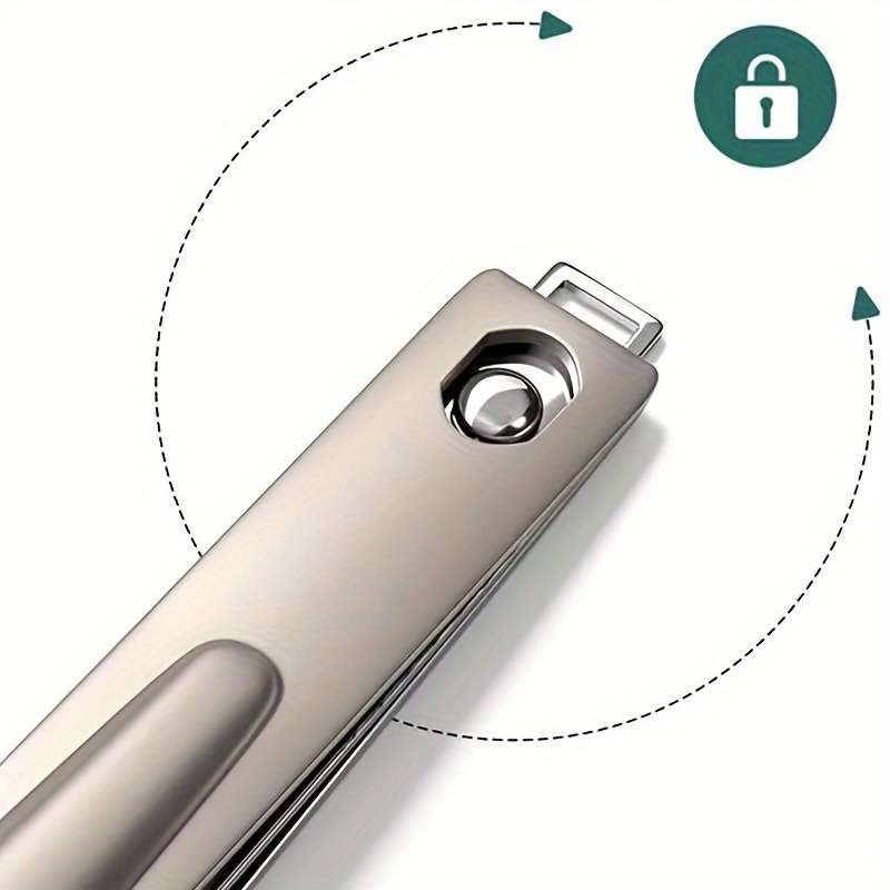 1pc Nail Clippers Stainless Steel Straight Blade Anti-Displacement Design Unisex Nail Trim