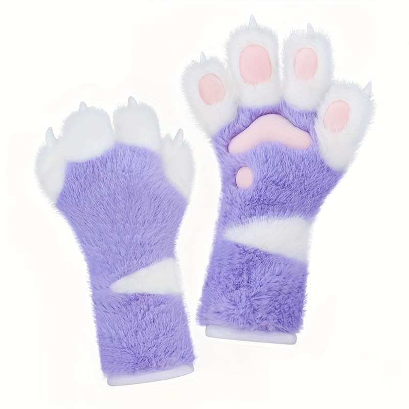 Winter Gloves Color Brown And White