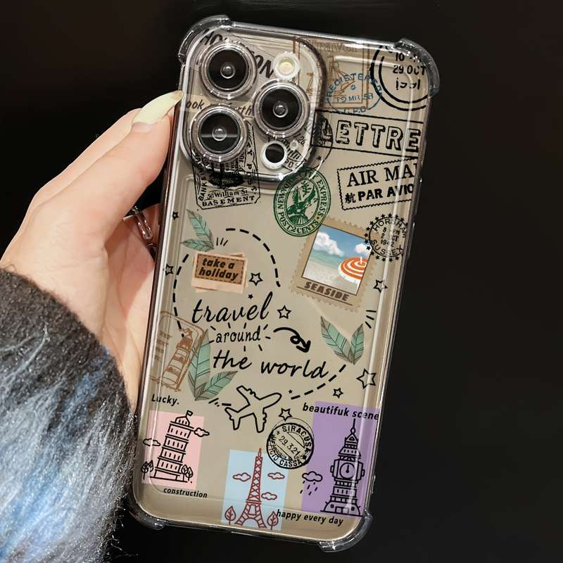 1Pc Transparent Black For iPhone Xr Phone Case Phone Cover