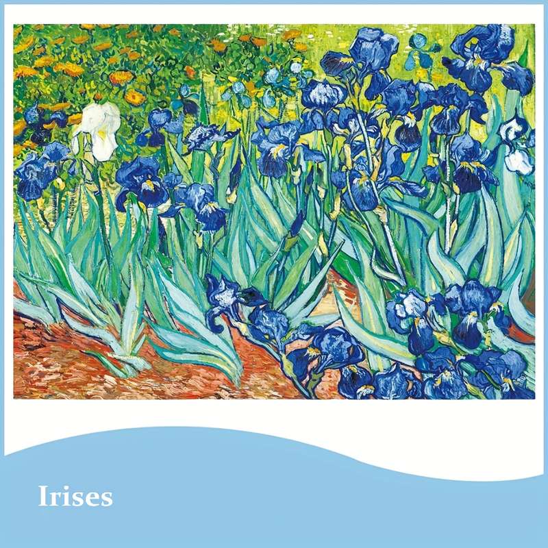 1000pcs Jigsaw Puzzle Masterpiece Irises Pattern Perfect for Adults Ideal Gift fo
