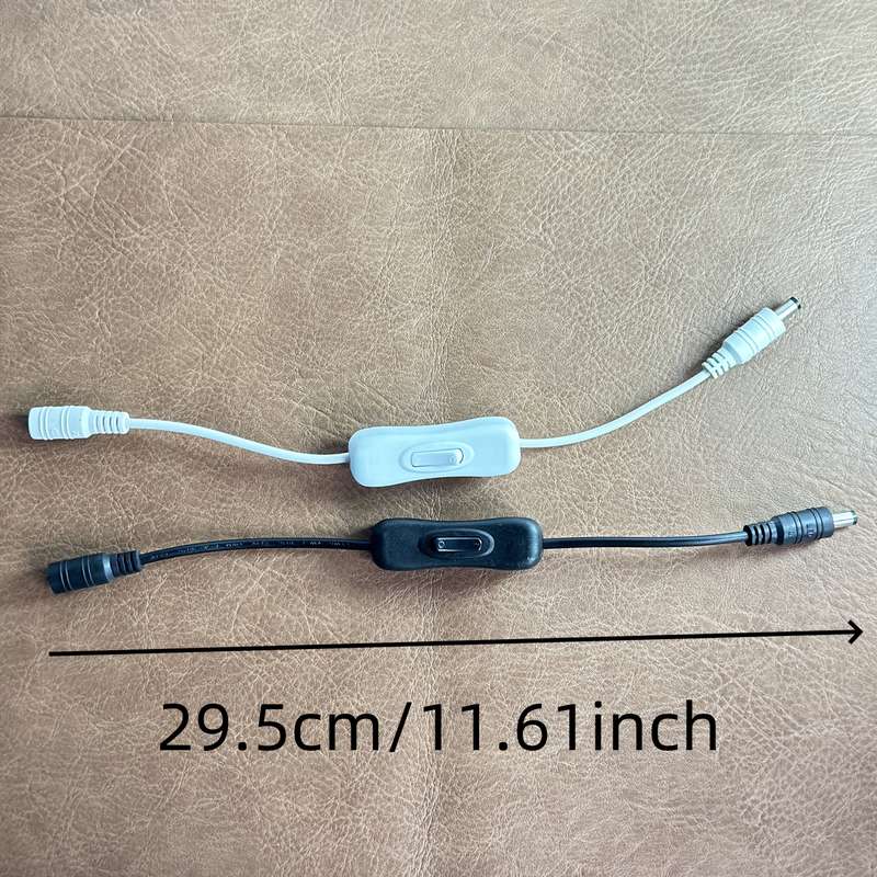 1pc 12V DC Power Switch Cable with Male Female DC Connectors 5.5x2.1mm Switch Extension Power