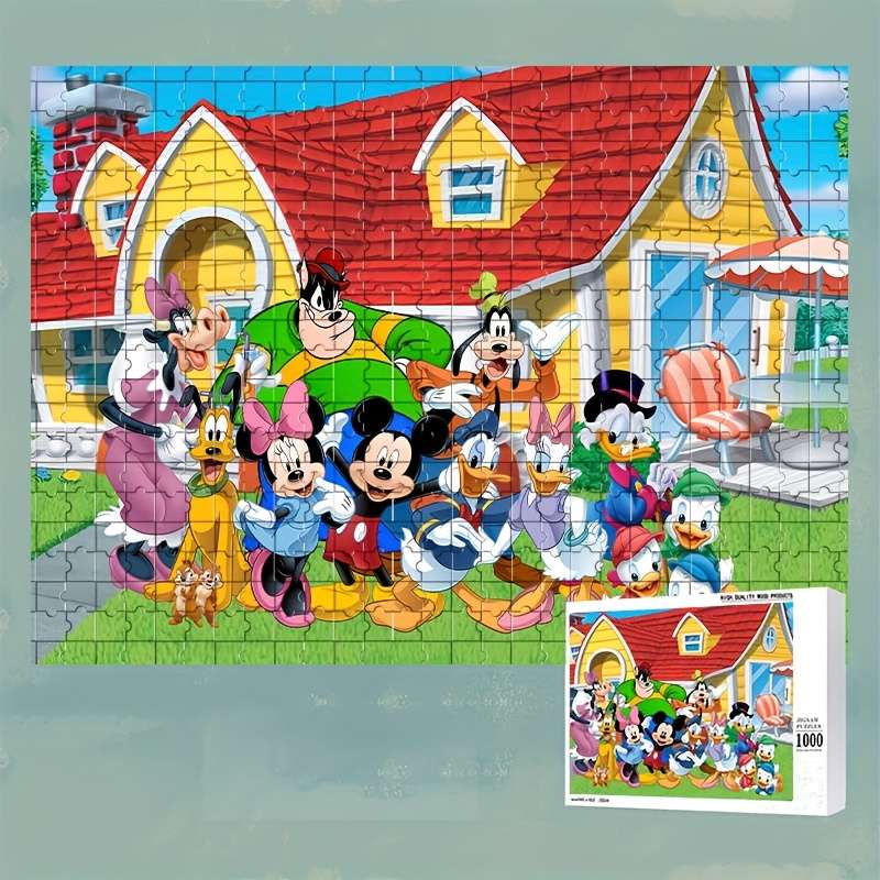 1000pcs Disney Mickey Donald Duck Jigsaw Puzzle 75.01 cm x 50.01 cm Thickened DIY