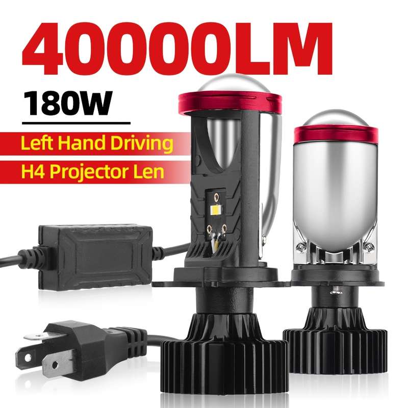 1pc H4 Led Projector Headlight Lens Left Hand Driving 180W H4 LED LHD Bulb Suitable