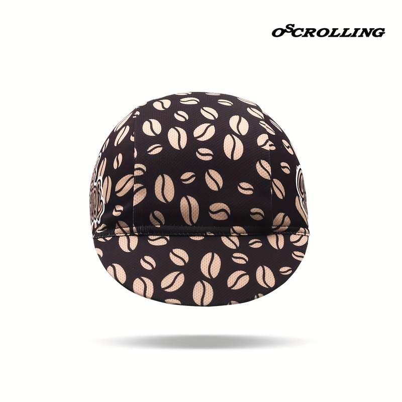 1pc Oscrolling Cycling Cap with Coffee Beer Designs Quick-Dry Breathable Mesh Back Moisture-W