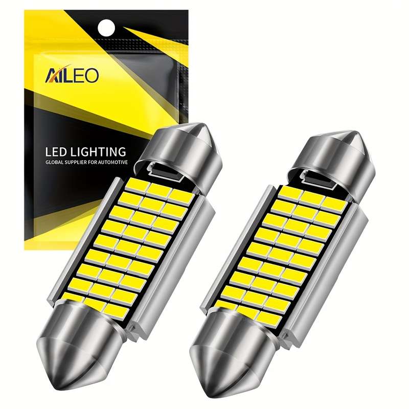 2pcs 36mm LED Dome Lights 6000K 12V C10W C5W 4014 Chip Error-Free Indoor Car Int