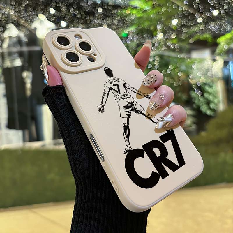 1Pc Black For iPhone XR Angel Eyes CR7 Phone Case