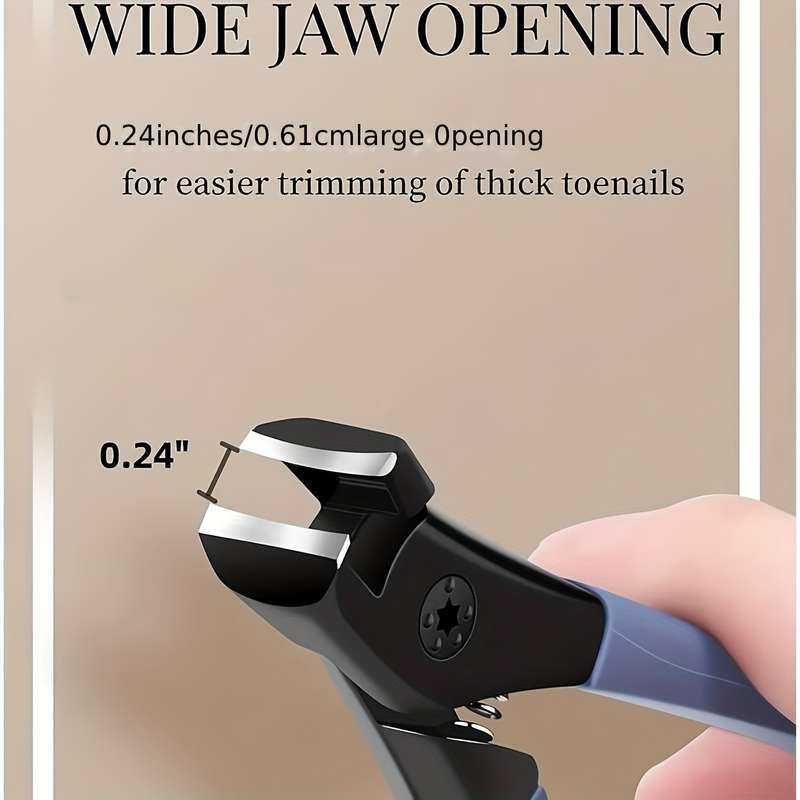 1pc Heavy-Duty Nail Clipper with Protective Cover C Ergonomic Grip Stainless Steel Blade for T