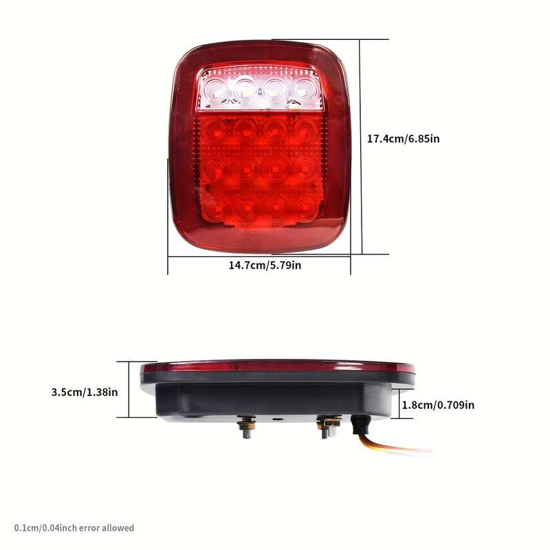 2pcs Red-Yellow LED Car Tail Lights Highly Bright Tail Lights Rear Brake Lights Rever