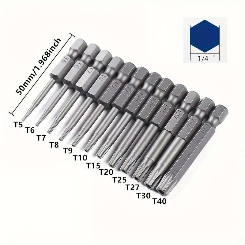 Screwdriver Bit Tool Set Size Silvery Quantity 12Pcs