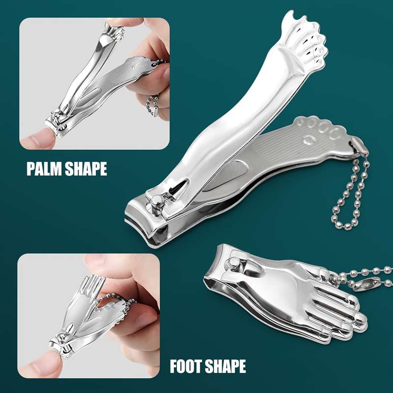2pcs Hand and Foot Shaped Nail Clipper and Trimmer Set Stainless Steel Nail Scissors for Repai