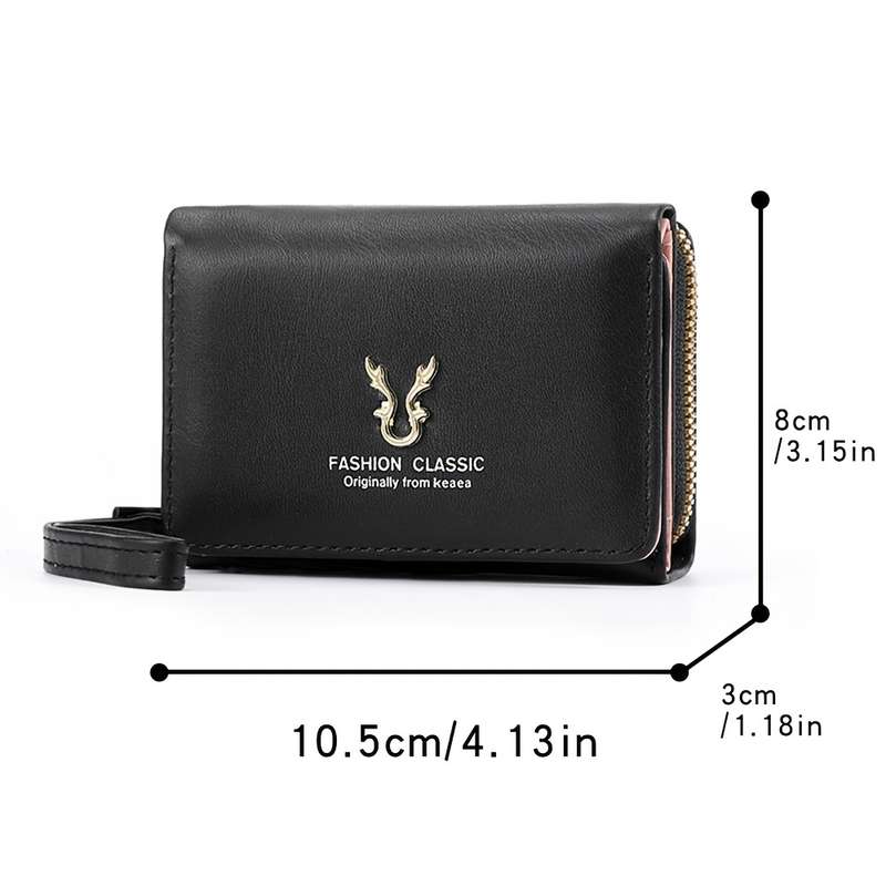 1pc Compact Women'S Wallet with a Short Zipper Featuring Three Folds And Ample Space Designed wit