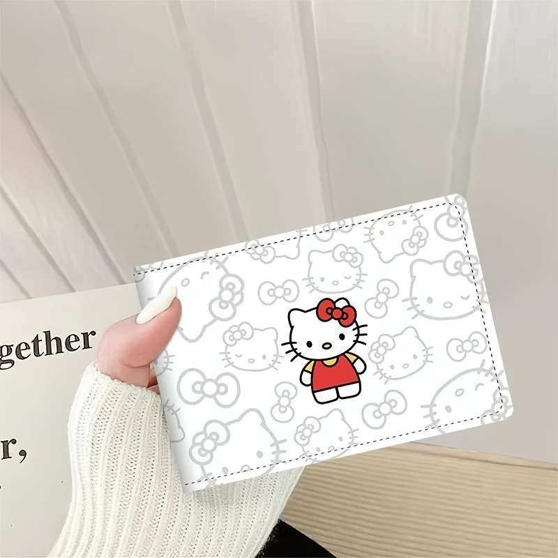 1pc Sanrio Hello Kitty PU Card HolderCute Wallet with 4 Slots for Credit Cards ID and Drive