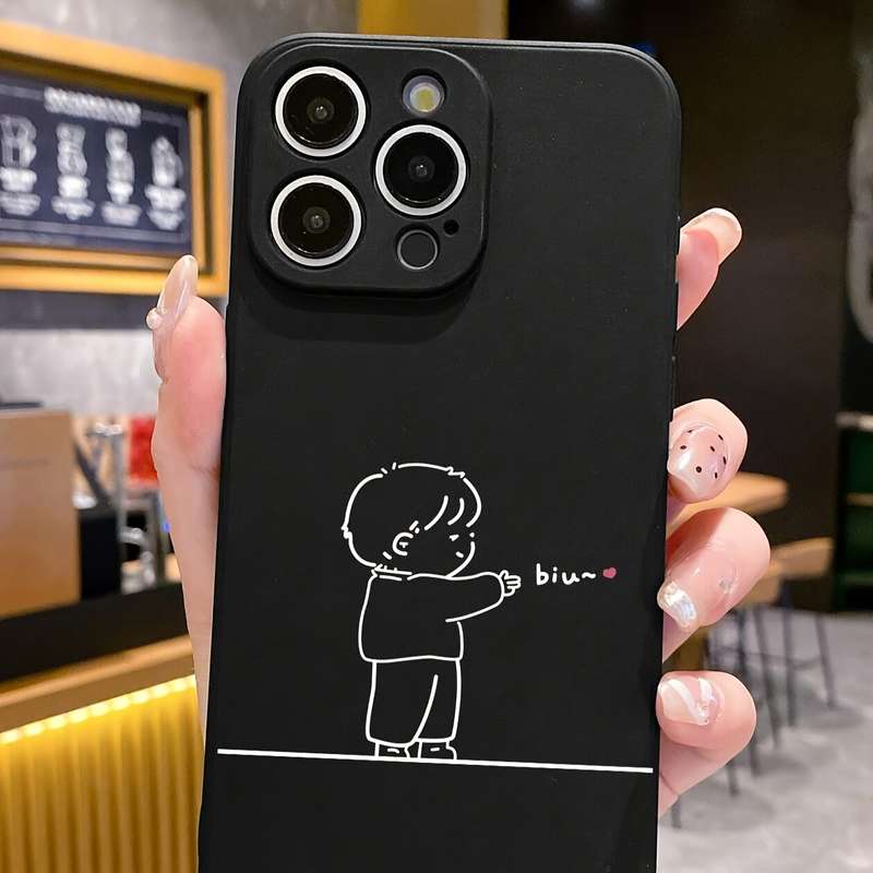 1Pc Black For iPhone 16 Plus Phone Case Phone Cover