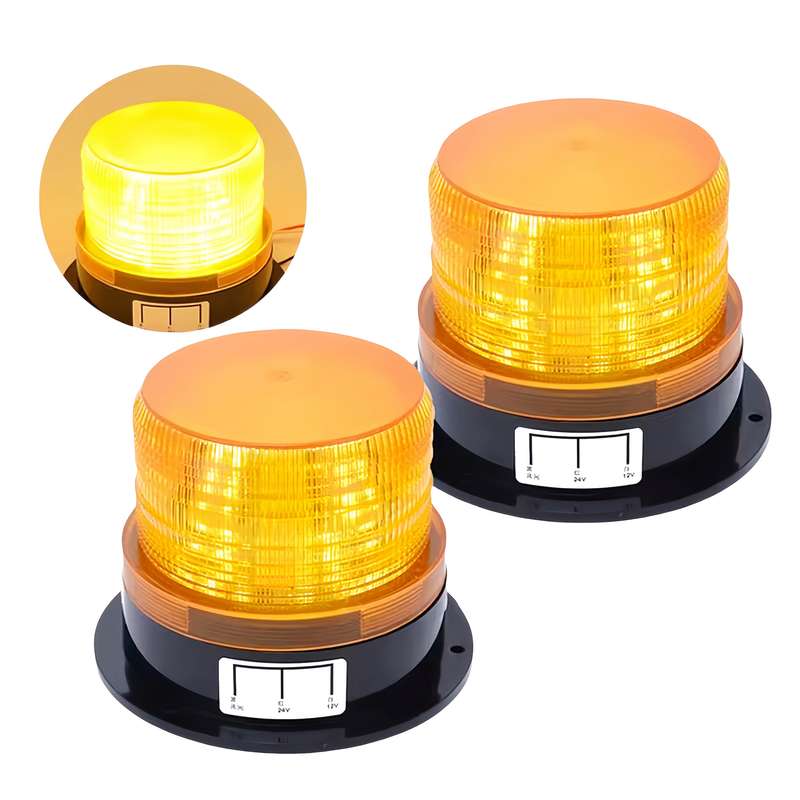 1pc 12V-24V Emergency LED Lights for Vehicles Amber Rooftop Beacon Lights for Trucks