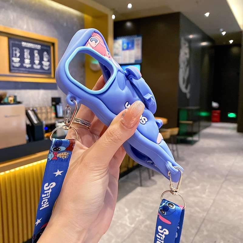 1Pc Blue For iPhone 16 Vibrant Stitch 3D Phone Case