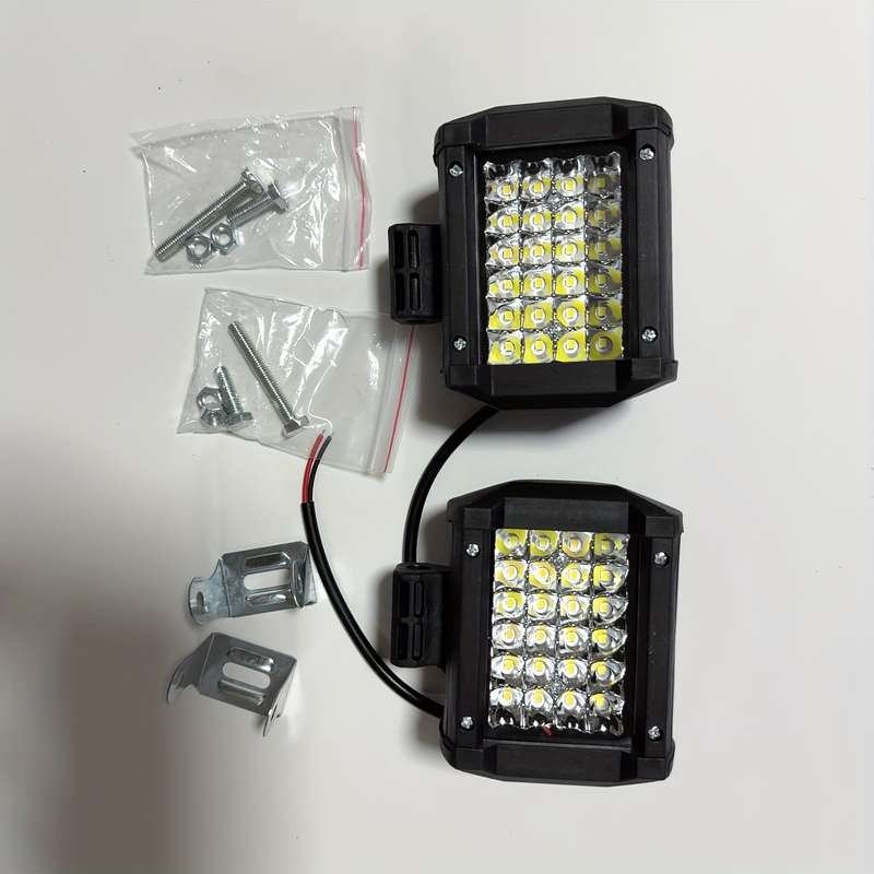 2pcs 72W LED Off-Road Driving Lights 4-Inch 14400 Lumens 3000+ Brightness Alumin