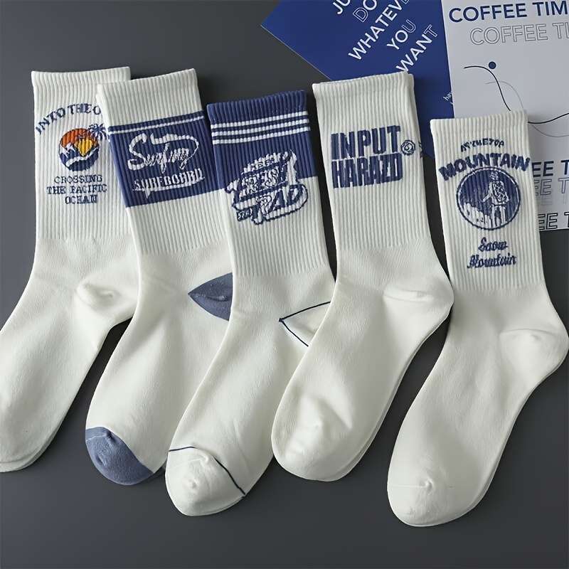 4 Pairs Mixed Colors One Size High Elastic Socks