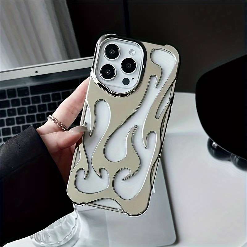 1Pc Silvery For iPhone 12 Phone Case Phone Cover