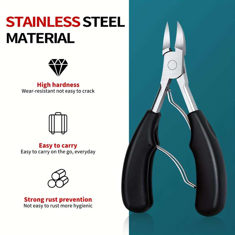 1pc Misscheering Precision Stainless Steel Nail Clippers Sharp Curved Blade for Thick  Ingro
