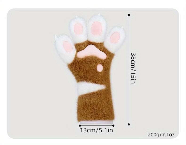 Winter Gloves Color Brown And White