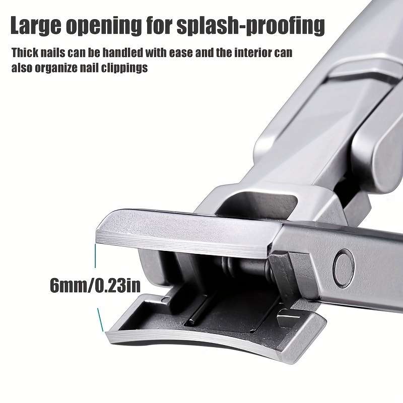 1pc Stainless Steel Fingernail Clippers with Concave Blade and Nail File Compact Diamond Cut