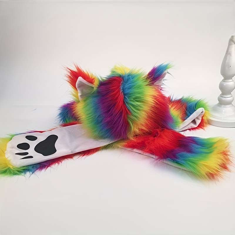 Winter Hat Color Striped Colorful Powder