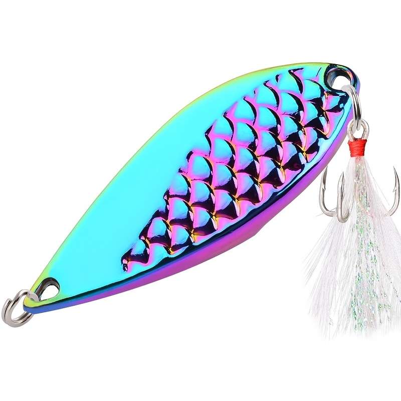 3pcs 3.5g Fishing Lures Set Assorted Sizes Metal Spinner Spoons with Saltwater Hooks