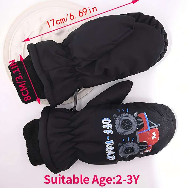 Winter Gloves Color Pink Snowman To Large Size 4 To 6Y