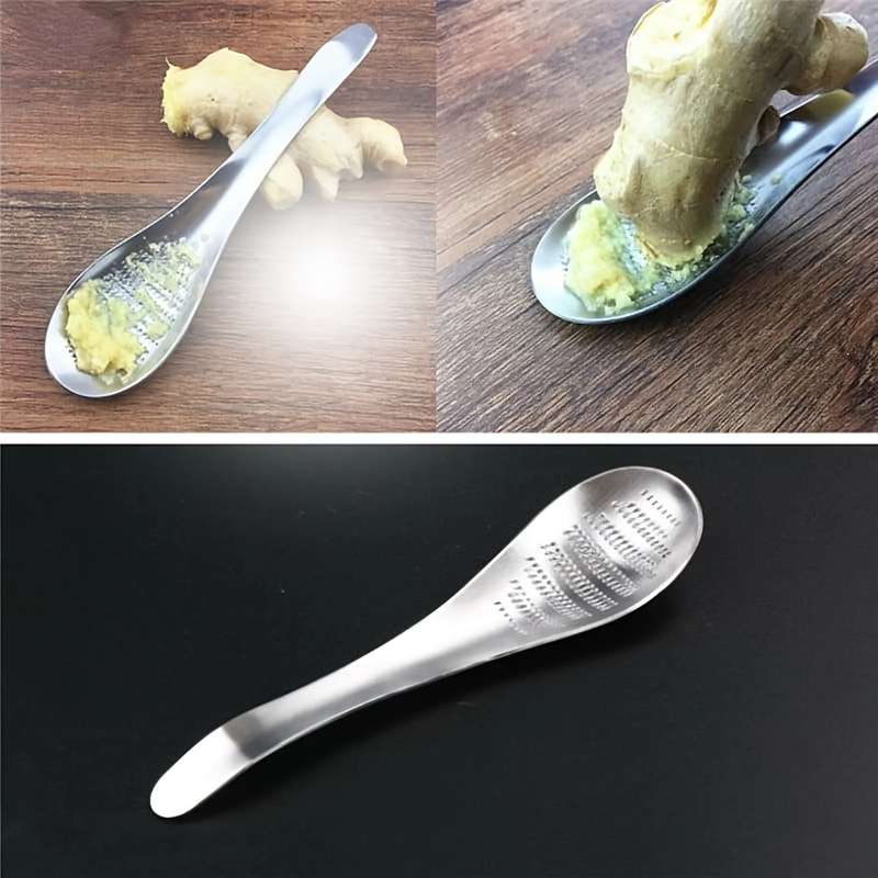 1pc Kitchen Tool Set Stainless Steel Spoon Design Ginger Garlic Wasabi Mustard Grater Multi-P