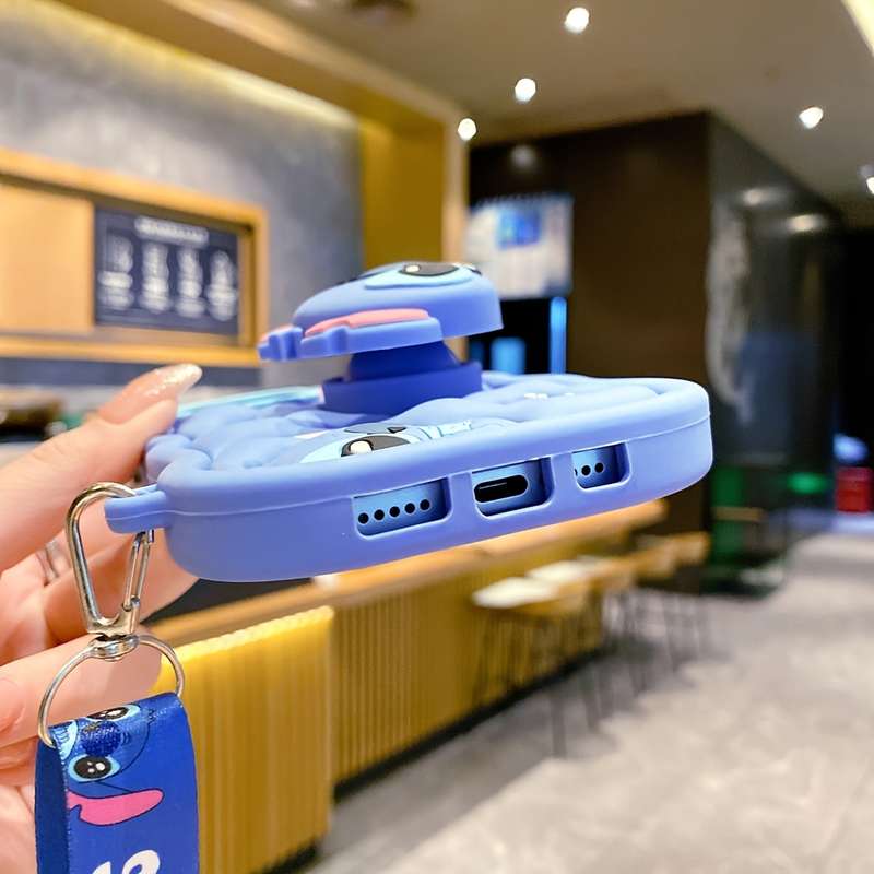 1Pc Blue For iPhone 16 Vibrant Stitch 3D Phone Case