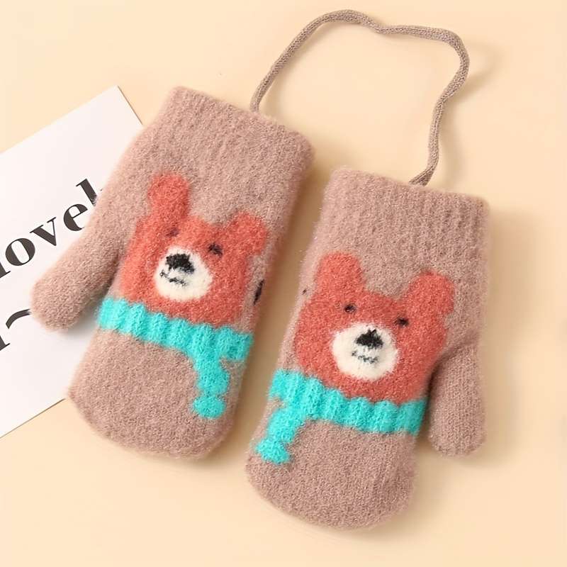 Winter Gloves Color A To Brown Size 1 To 3 Years Old