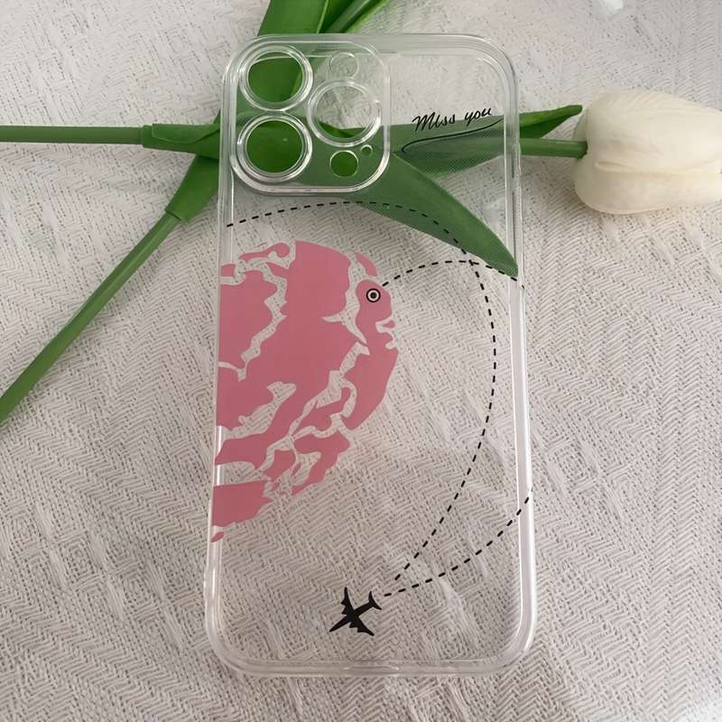1Pc Blue For iPhone 15 Pro Max Love Pattern Phone Case