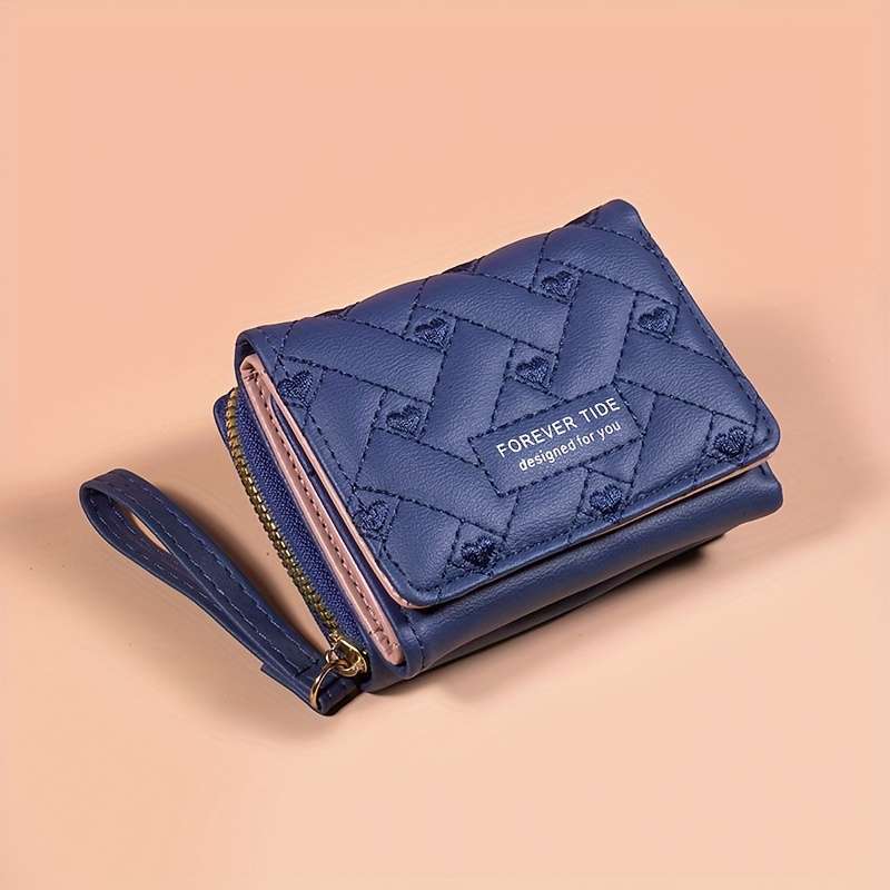 1pc FOREVER TRADESMARK Womens Compact Trifold WalletStylish Synthetic Synthetic Leather Card Ho