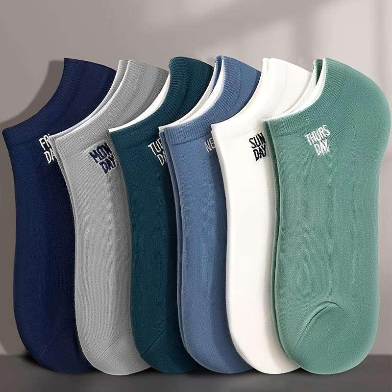 7 Pairs One Size Of Mixed Colors High Elastic Socks