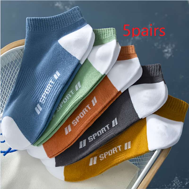 5 Pairs Boat Socks Color Mark One Size High Elastic Socks