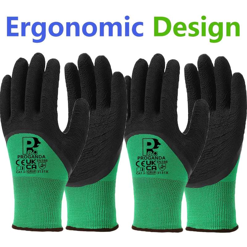 Work Gloves Color Green Size L  2 Pairs