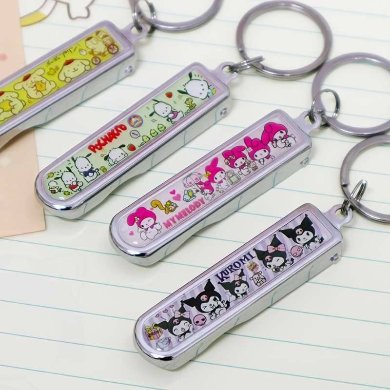 1pc Sanrio Cute Character Nail Clippers Stainless Steel Portable Fingernail Trimmer with Con