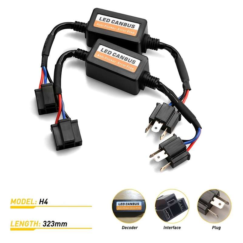 2pcs H4 LED Car Light Decoder Kit Car Headlight Accessories German Car Series Room E