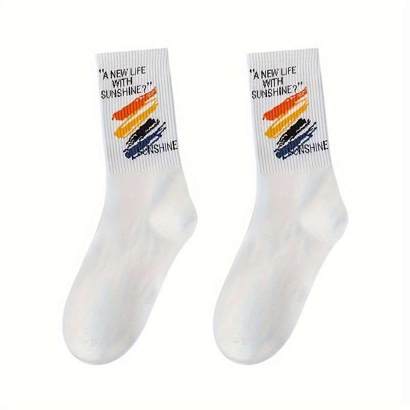 5 Pairs Of Random Colors One Size High Elastic Socks