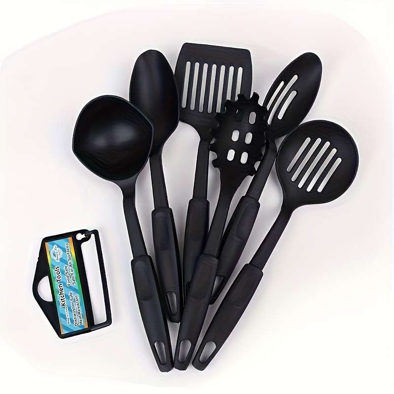 6pcs Set Kitchen Utensils Durable Cooking Tools Including a Ladle Solid And Slotted Spoons a