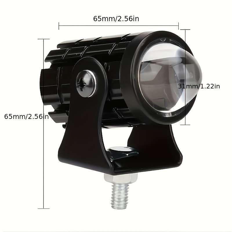 2pcs LED Dual-Color Spotlight for Motorcycles & Cars High Low Beam Adjustable Moun